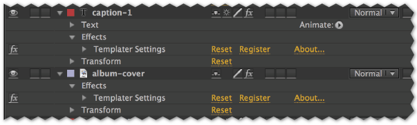 Apply the Templater Settings Effect to make a layer dynamicly update with new data.